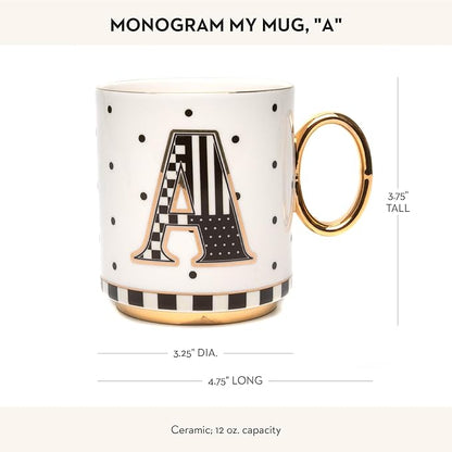 MACKENZIE-CHILDS My Mug, Decorative Ceramic Coffee Mug with Handle, A