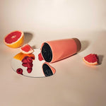 Load image into Gallery viewer, Mora Double Wall Ceramic Coffee Travel Mug with Lid, 14 oz, Portable, Microwave, Dishwasher Safe, Insulated Reusable Tall Cup, Splash Resistant Lid - To Go Tumbler for Car Cup Holder, Pink Salt