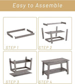 Load image into Gallery viewer, 31.5 Inch Coffee Table with 2-Tier Storage – Modern Industrial Farmhouse Coffee Table for Living Room, Compact Durable MDF &amp; Particle Board, Easy Assembly, Black Center Table for Living Room or Office