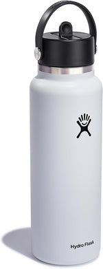 Load image into Gallery viewer, Hydro Flask Water Bottle - Insulated Stainless Steel - Wide Straw Lid, Non Spill, Leakproof in 40 Oz White