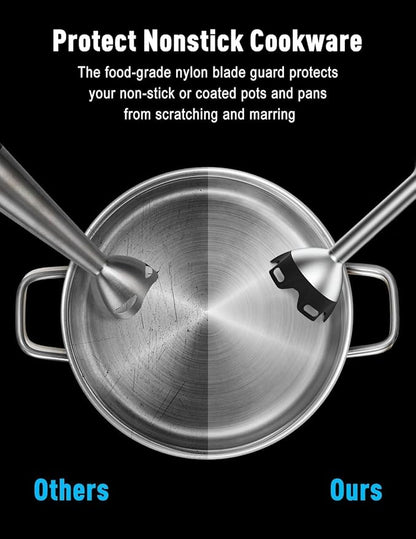 Powerful Immersion Blender handheld, 2025 New Update Hand Blender, Scratch-Resistant Corded Hand Mixer with Heavy-Duty Copper Brushless Motor and Gift Box Red