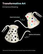 Load image into Gallery viewer, Cocinare FLOW M6 Pro Electric Gooseneck Kettle with Color-Changing Design, ±0.5℉ Temperature Control for Pour-over Coffee &amp; Tea, Stainless Steel Interior, Quick Heating for Boiling Water (Polka)