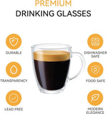 Load image into Gallery viewer, D.M DESIGN·MASTER [6 PACK,12 OZ - Premium Glass Coffee Mugs with Handle. Transparent Tea Glasses for Hot/Cold Beverages, Perfect Design for Americano, Cappuccino, Tea and Beverage.