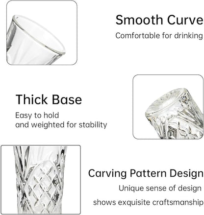 BCnmviku 2Pack Shot Glasses 65ML/2.2OZ Tequila Glasses Heavy Base Cordial Glasses