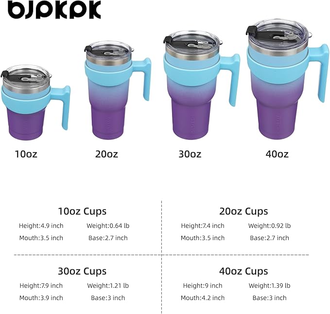 BJPKPK 30 oz Tumbler With Handle Insulated Tumbler With Lid And Straw Stainless Steel Travel Mug Coffee Cups,Ocean Dream