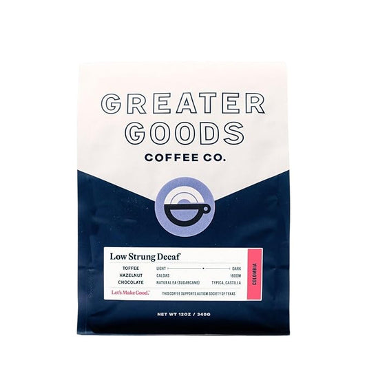 Low Strung - Decaf - Roasted by Greater Goods Coffee Co. - Whole Bean Coffee - 2 Pound Bag