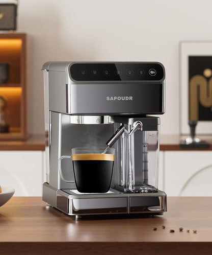 LUXU Premium Large Glass Coffee Mugs(Set of 2)-24 oz,Wide Mouth Hot or Cold Beverage Mugs,Modern Simplicity Glass Tea Coffee Cups-Big Capacity with Comfortable Handle for Home and Office-Clear