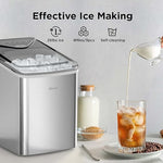Load image into Gallery viewer, Silonn Ice Makers Countertop, 9 Cubes Ready in 6 Mins, 26lbs in 24Hrs, Self-Cleaning Ice Machine with Ice Scoop and Basket, 2 Sizes of Bullet Ice for Home Kitchen Office Bar Party