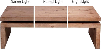 Rectangle Coffee Table for Living Room, Mid Century Modern Coffee Table, Solid Wood Center Table Accent Tea Table for Apartment