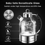 Load image into Gallery viewer, ASCOT Electric Kettle, Glass Electric Tea Kettle Gifts for Men/Women/Family 1.5L 1500W Borosilicate Glass Tea Heater, with Auto Shut-Off and Boil-Dry Protection (Silver)