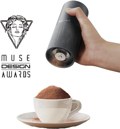 CERA+ Portable Coffee Bean Grinder,Electric Coffee Grinder,Coffee Grinder with 90 Precise Grind Setting,Auto‑Stop & One-Button,Burr Coffee Bean for Espresso,Pour-Over, French Press Moka, with Bag