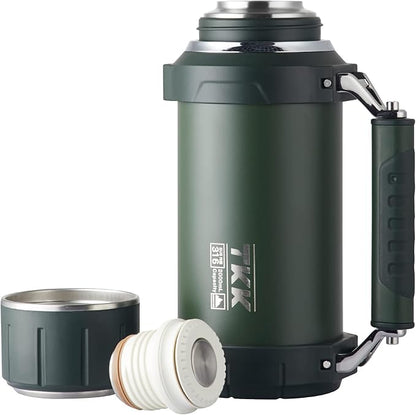 Large Coffee Thermoses for Hot Drinks Stainless Steel Thermoses 2QT 64oz Vacuum Insulated Bottle With Cup Handle Keeps Liquids Hot And Cold For Up To 24 For Outdoor Gathering Camping