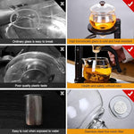 Load image into Gallery viewer, Kungfu Magnetic Teapot Glass Magic Tea Set Semi-Automatic Water Guide Magnetic Teapot with Infuser Heat-Resistant Glass Magic Tea Pot Perfect Holiday Gifts (Black)