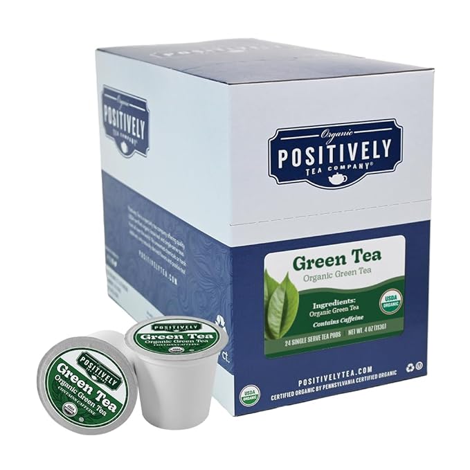 Organic Positively Tea Company, Organic Green Tea, K-Cup Compatible, 24 Pods