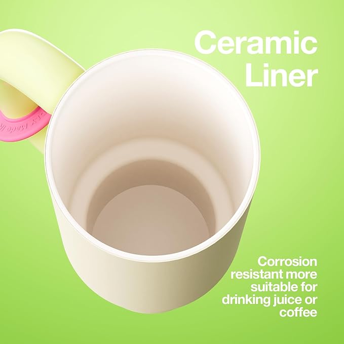 BaWang Insulated Stainless Steel Tumbler | Tumbler with Handle and Straw 33oz | Cup Holder Friendly for Travel | Leakproof Water Bottle | BPA-Free | Cerratic liner| green