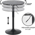 Load image into Gallery viewer, 23.6" Round Bar Table, Adjustable Height, MDF Top with Metal Support, Suitable for Cafe, Kitchen Island, Counter, Black