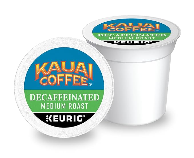 Kauai Coffee K-Cup Pods for Keurig Brewers – Arabica Coffee, 10% Hawaiian – Medium Roast, Bright Aroma with Floral Notes – Decaf, 1 Pack of 10 Single Serve K-Cups
