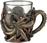 Load image into Gallery viewer, VERONESE Bronze Steampunk Octopus Shot Glasses (1.5 oz, 1 Count)