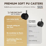 Load image into Gallery viewer, Chromcraft Set of 4 Caster Swivel Tilt Dining Chairs, PU Leather Chairs with Soft Wheels, Ultra Comfy Sturdy Kitchen Chairs, Rolling Chair on Wheels for Home (Ivanhoe NPL Nude)