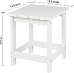 Load image into Gallery viewer, LZRS Adirondack Square Outdoor Side Table for Patio, Pool Composite Patio Table,HDPE End Tables for Backyard,Pool, Indoor Companion, Easy Maintenance &amp; Weather Resistant(White)
