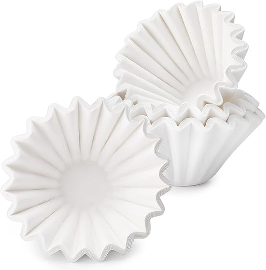 Segarty 1-4 Cup Paper Coffee Filters Disposable, 100 Count 7.2in White Basket Style Filters Ideal Liners for Pour Over Maker Brewer Drippers, Accessories for Commercial Household Office Coffee Making