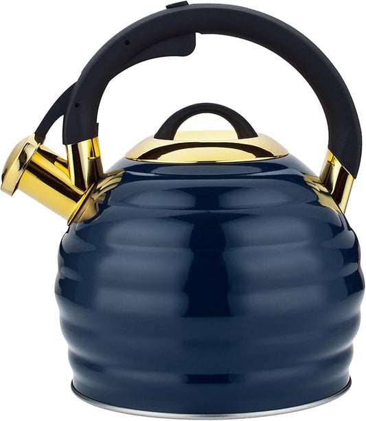 Tea Kettle for Stove Top Whistling Teapot, 3.2Q Tea Pot Stainless Steel Teakettle with Heat Proof Ergonomic Handle