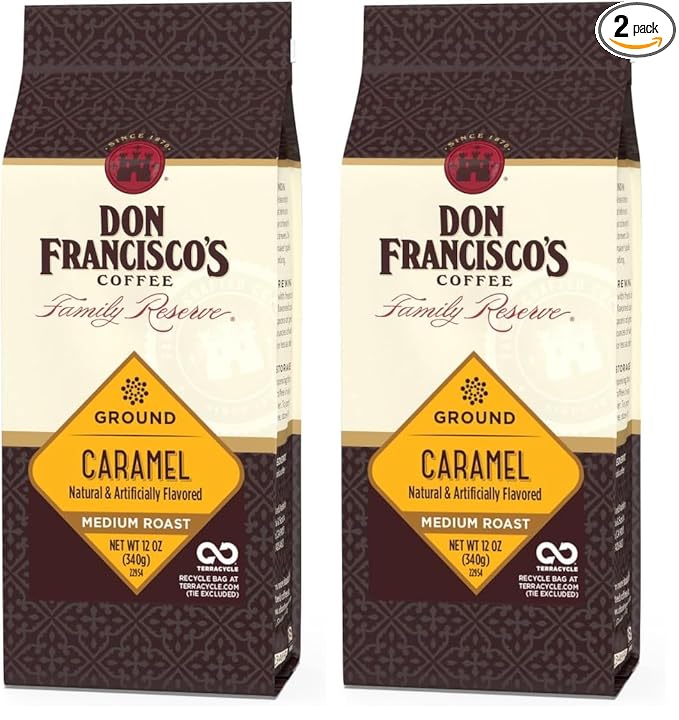 Don Francisco's Caramel Flavored Ground Coffee (12 oz Bag) (Pack of 2)