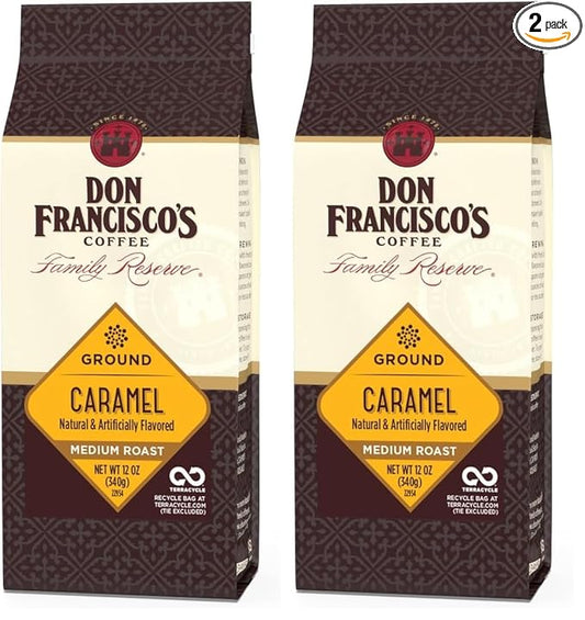 Don Francisco's Caramel Flavored Ground Coffee (12 oz Bag) (Pack of 2)