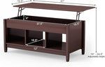 Load image into Gallery viewer, DORTALA Lift Top Coffee Table, Wood Cocktail Table w/Hidden Compartment &amp; Lower Storage Shelves, Wood Laptop Table, Lift Tabletop Home Furniture for Living Room, Guest Room, Office, Espresso