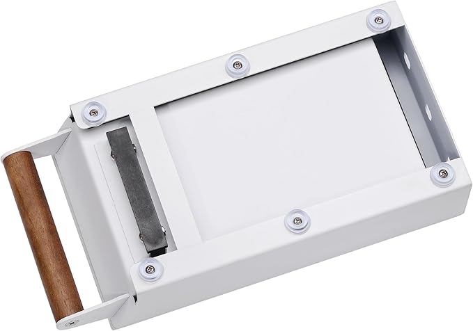 Normcore Espresso Knock Box, Coffee Knocker Drawer with Genuine American Walnut Handle, Under Grinder Knock-out Drawer, Removable Knock Bar and Non-Slip Base, 304 Stainless Steel, Size: S, White