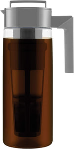 Load image into Gallery viewer, Takeya Tritan Cold Brew Coffee Maker - Airtight Pitcher with Leak-Free Lid - BPA-Free Cold Brew Maker with Silicone Handle - Dishwasher-Safe Pitcher for Homemade Cold Brew - 2 Quart, Stone