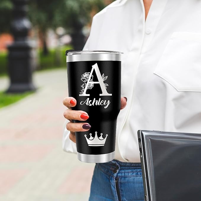 Personalized Tumbler with Name, Custom Travel Coffee Mug,Customized 30 oz Stainless Steel Tumbler, Christmas Birthday Gifts for Women Men