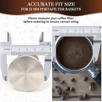 Y-Step 23 PCS Coffee Tamper Set, Espresso Accessories Kit Barista Kit, with Espresso Tamper 51mm, Coffee Stirrer, Frothing Pitcher, Tamper Mat, Latte Art Pen, Sandalwood Tamper for Espresso Machine