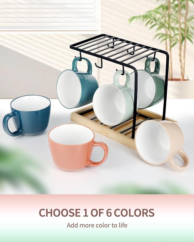 Ceramic Mugs 18oz,Large Ceramic Coffee for Men, Women, Dad, Mom, Modern Coffee Mugs With Handle For Cereal,Juice,Soup,Tea. (1Pack, blue)