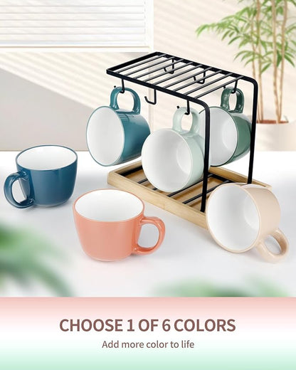 Ceramic Mugs 18oz,Large Ceramic Coffee for Men, Women, Dad, Mom, Modern Coffee Mugs With Handle For Cereal,Juice,Soup,Tea. (1Pack, lightgreen)