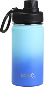 Load image into Gallery viewer, DRINCO Stainless Steel Water Bottle Spout Lid Vacuum Insulated Double Wall Water Bottle Wide Mouth (40oz 32oz 22oz 18oz 14oz) Leak Proof Keeps Cold or Hot (14 oz, 14oz Morning Sky Blue)