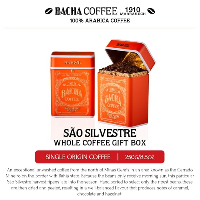 Bacha Coffee | São Silvestre Single Origin Signature Nomad Collection, Medium Roast, 100% Arabica Specialty Coffee, Whole Beans, 250g