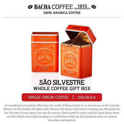 Bacha Coffee | São Silvestre Single Origin Signature Nomad Collection, Medium Roast, 100% Arabica Specialty Coffee, Whole Beans, 250g