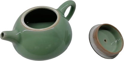 Handmade Celadon Teapot 120ml, Traditional Gongfu Tea Pot with Gift Box, Ceramic Stovetop Safe Teapot for Oolong & Pu-erh Tea