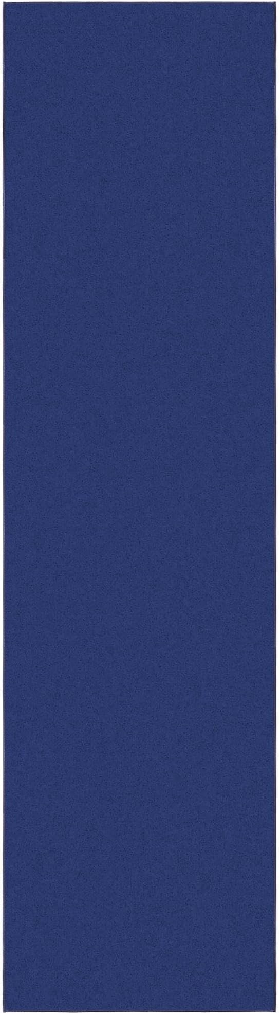 Ottomanson Hallway Runner Rug 2'7" x 9'10" Non Slip Solid Area Rugs Easy to Clean Laundry Rug Runner Durable & Pet Friendly Floor Carpet Runners for Hallways Entryway Living Room Kitchen, Navy