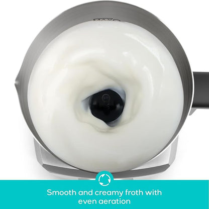 CASABREWS ARTIST Milk Frother, 4-in-1 Electric Milk Steamer for Hot & Cold Foam, Die-Cast Aluminum Body for Latte, Cappuccino, Hot Chocolate, Dishwasher Safe, Knob Control, Great Coffee Gift