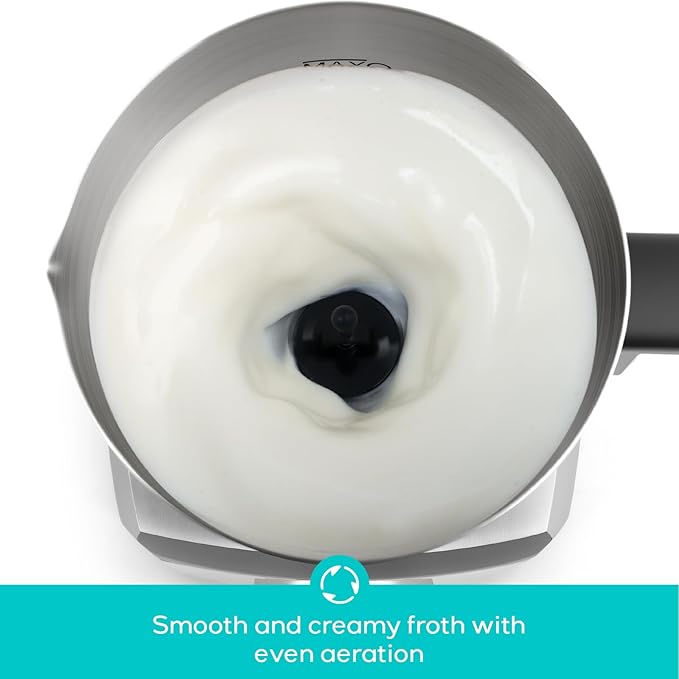 CASABREWS ARTIST Milk Frother, 4-in-1 Electric Milk Steamer for Hot & Cold Foam, Die-Cast Aluminum Body for Latte, Cappuccino, Hot Chocolate, Dishwasher Safe, Knob Control, Great Coffee Gift