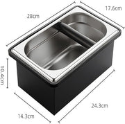 Espresso Coffee Knock Box, Large Coffee Coffee Grounds Knock Box Container Coffee Machine Accessories, Stainless Steel Coffee Bin Grind Knock Out Box with Removable Knock Bar and Non Slip Base