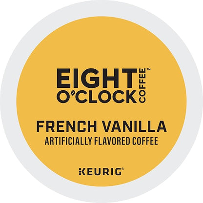 Eight O'Clock Coffee French Vanilla, Keurig Single Serve K-Cup Pods, Light Roast, 60 Count (6 Packs of 10)