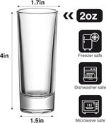 Load image into Gallery viewer, Ruckae 12 Pack 2 OZ Shot Glasses Set Clear Shot Glasses Bulk with Heavy Base Bar Cylinder Glass Shot Cups for Vodka Tequila Whiskey Liquor Cocktail (Cylinder Shaped)