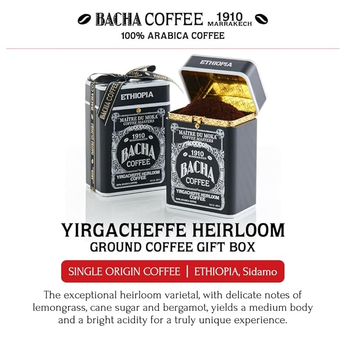Bacha Coffee | Yirgacheffe Heirloom Single Origin Signature Nomad Collection, 100% Arabica Whole & Ground Beans Bundle
