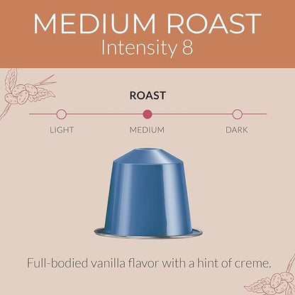 Camilla’s Heritage - Intensity 8 Vanilla Flavored Espresso Coffee, Gourmet Espresso Cups, 60 Coffee Pods