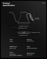 Load image into Gallery viewer, Cocinare FLOW M6 Pro Electric Gooseneck Kettle with Color-Changing Design, ±0.5℉ Temperature Control for Pour-over Coffee &amp; Tea, Stainless Steel Interior, Quick Heating for Boiling Water (Jungle)