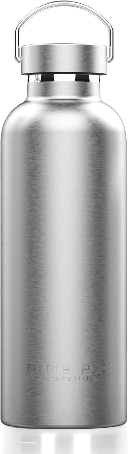 Triple Tree 26OZ Vacuum Insulated Stainless Steel Water Bottle, Double Wall Wide Mouth Lids Keeps beverage Hot or Cold Sweat Proof