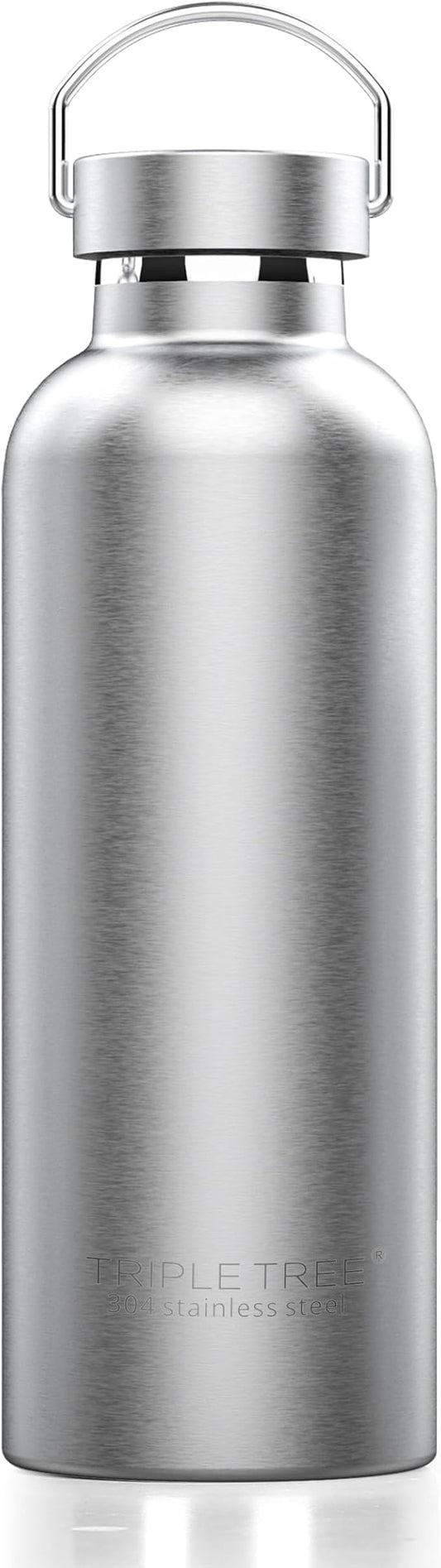 Triple Tree 26OZ Vacuum Insulated Stainless Steel Water Bottle, Double Wall Wide Mouth Lids Keeps beverage Hot or Cold Sweat Proof